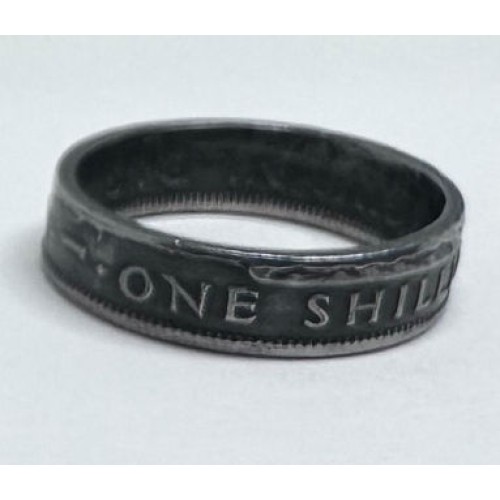 1948 UK 1 Shilling Coin Ring Size 6.5