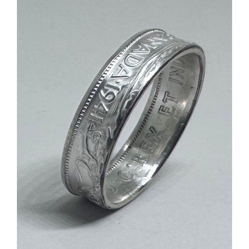 1941 Canada 50 Cent Coin Ring Size 12