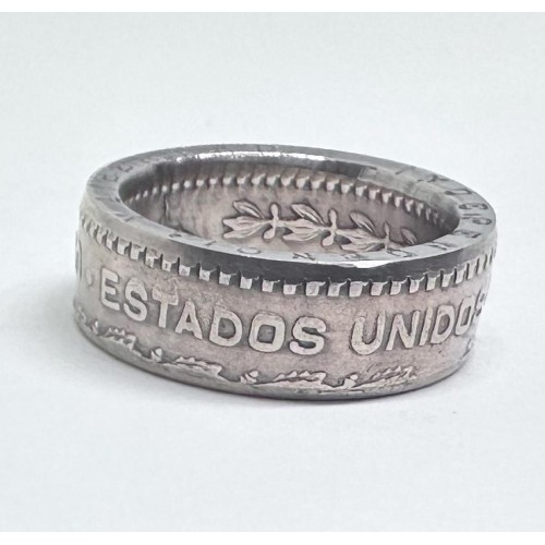 1957 Mexico 1 Peso Coin Ring Size 9