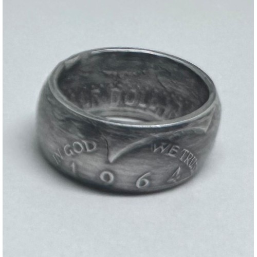1964 Kennedy Half Dollar Coin Ring Size 7