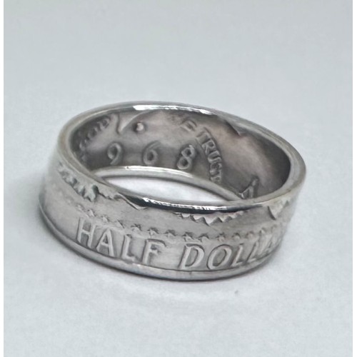1968 Kennedy Half Dollar Coin Ring Size 9