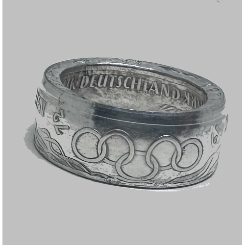 1972 German 10 Deutschmark Olympic Coin Ring Size 8.5