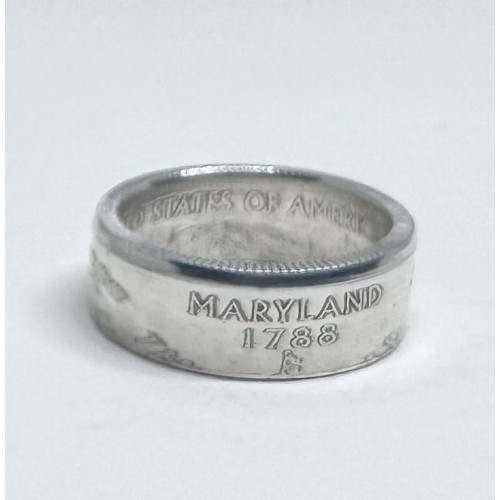 2000 Maryland Statehood Quarter Coin Ring Size 8