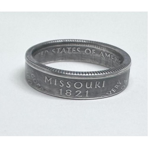2003 Missouri Silver Proof Statehood Quarter Coin Ring Size 8.5