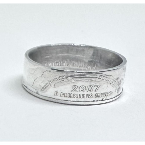2007 Montana Silver Proof Statehood Quarter Coin Ring Size 7