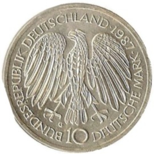 1987 German Treaty of Rome 10 Deutschmark Coin Ring Size 11